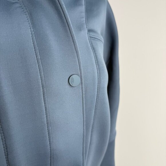 Free People FP Movement Off to the Races Bomber Jacket Blue NWOT M - Picture 7 of 12